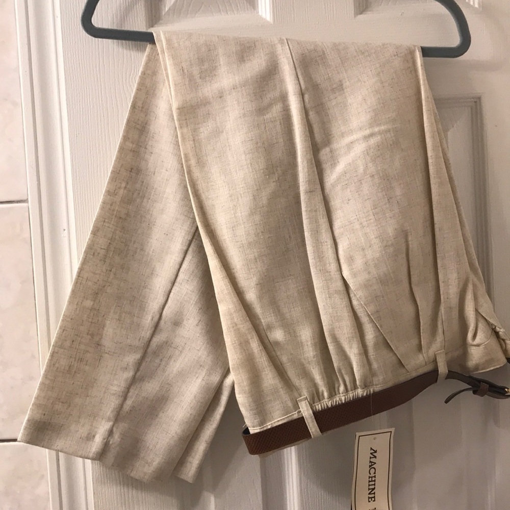 Ladies Long Beige Light Dress Pants with pleats